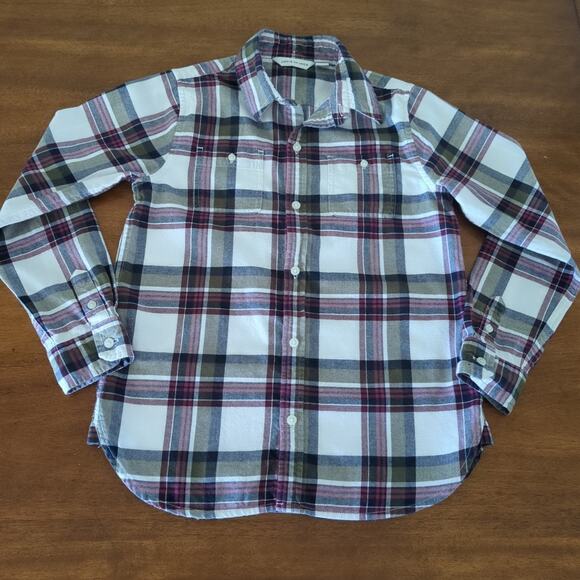 Janie & Jack boy's Plaid Brushed Twill long sleeve Button Down shirt size 8 GUC - Picture 2 of 7